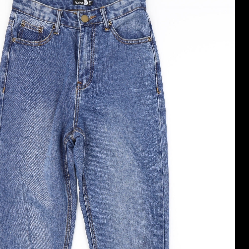 Boohoo Womens Blue   Straight Jeans Size 8 L28 in