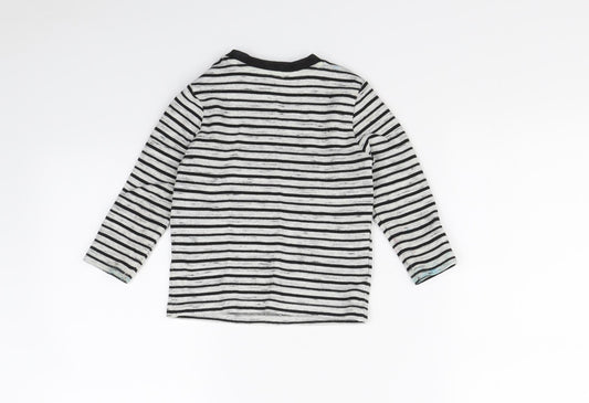 F&F Boys Black Striped  Basic T-Shirt Size 18-24 Months