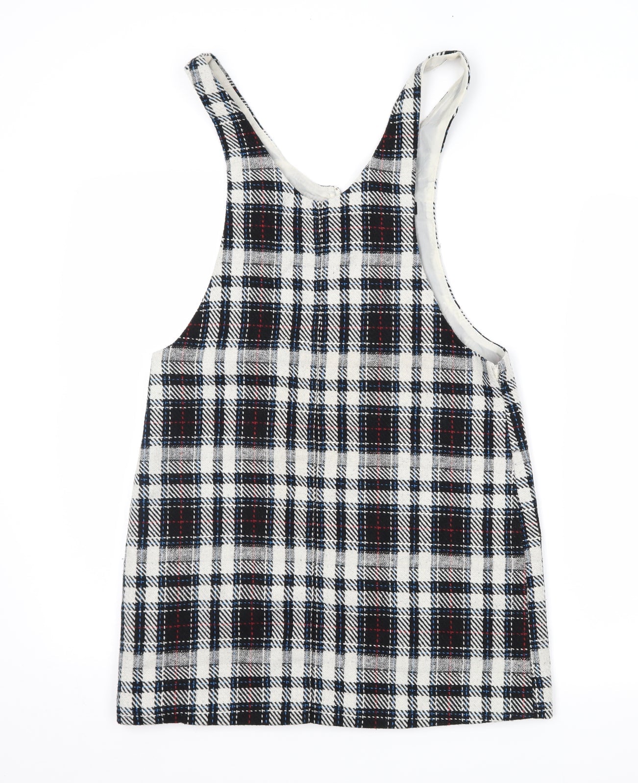 newlook Womens Black Plaid  Pinafore/Dungaree Dress  Size 8