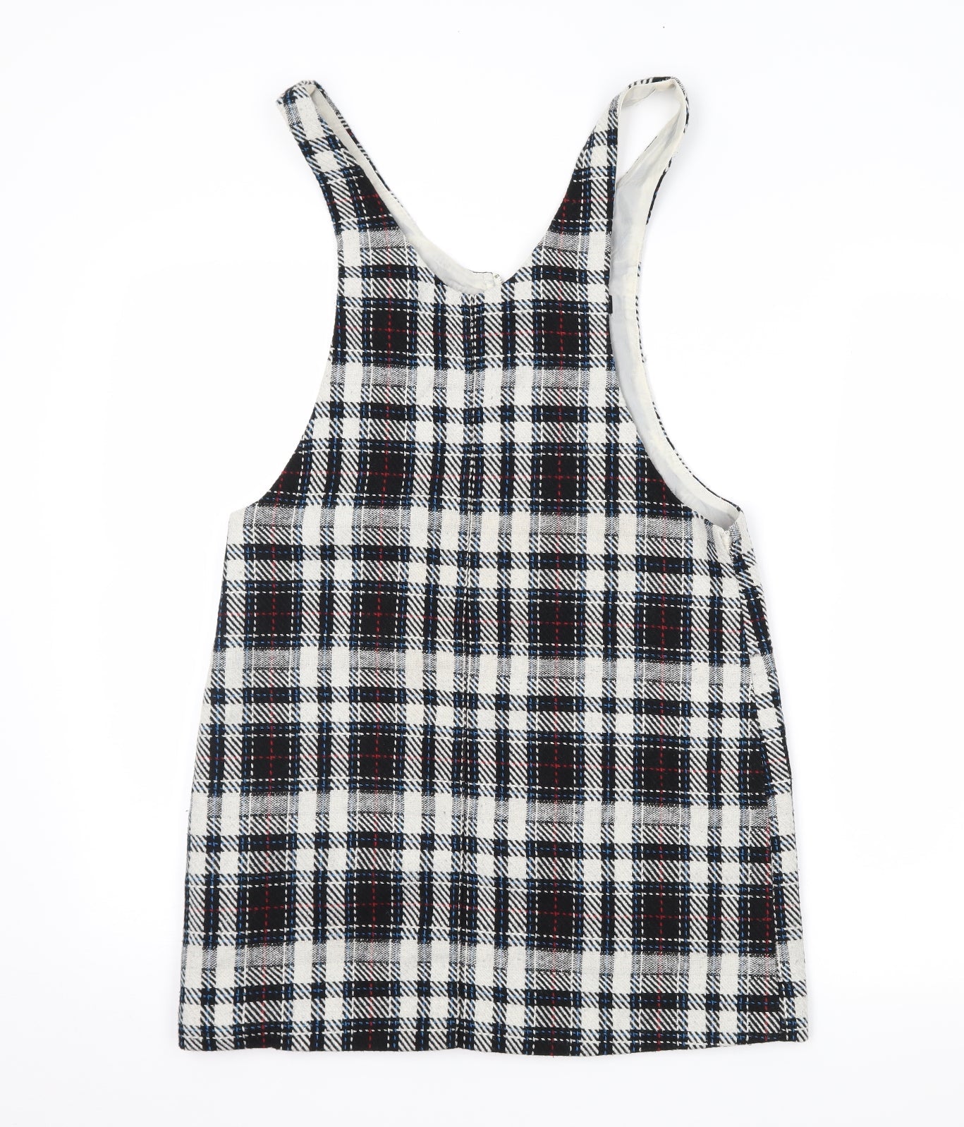 newlook Womens Black Plaid  Pinafore/Dungaree Dress  Size 8