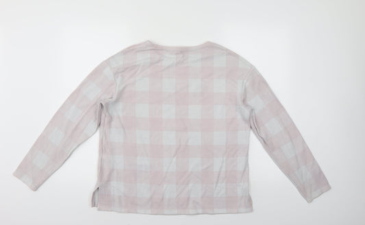 M&S Womens Pink Check  Pullover Jumper Size 14