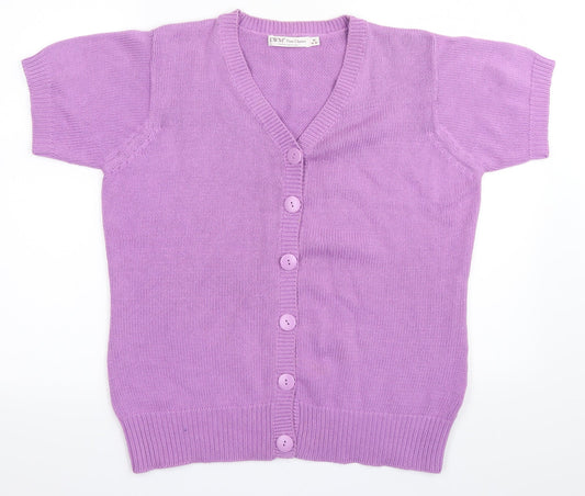 EWM Womens Purple  Rayon Cardigan Jumper Size M