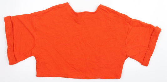 H&M Womens Orange   Cropped T-Shirt Size M
