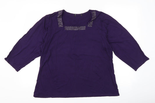 Preworn Womens Purple   Basic T-Shirt Size 20