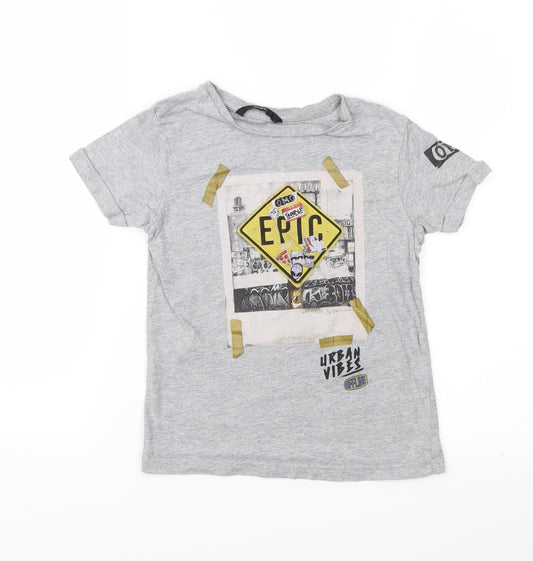 George Boys Grey  Jersey Basic T-Shirt Size 6-7 Years