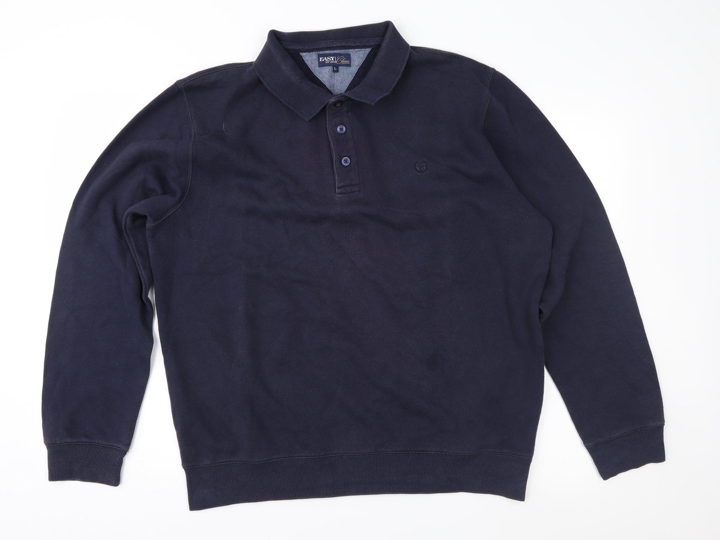 Easy Mens Blue   Pullover Sweatshirt Size L
