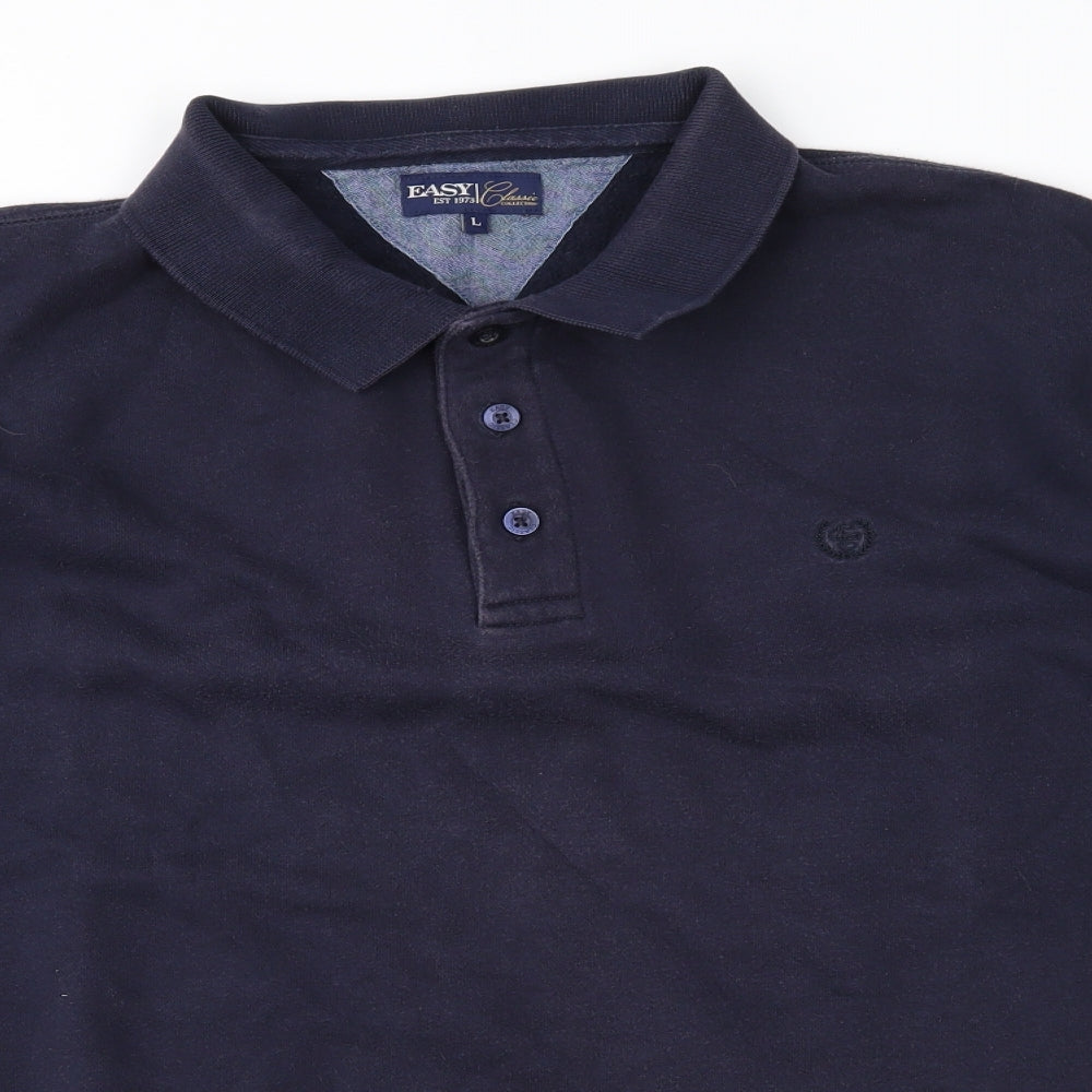 Easy Mens Blue   Pullover Sweatshirt Size L