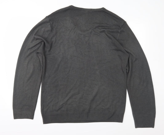 Marks and Spencer Mens Grey  Knit Pullover Jumper Size L