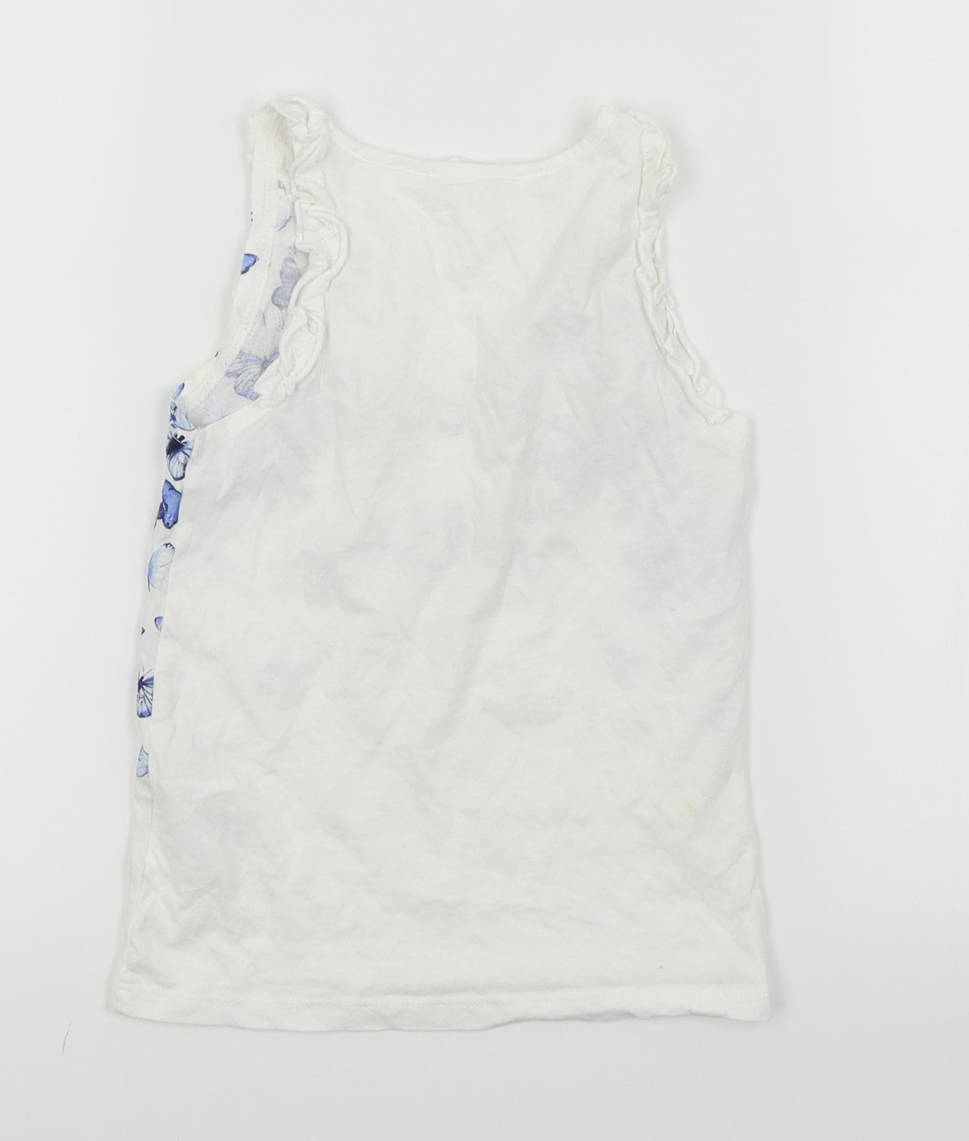H&M Girls White   Basic Tank Size 6-7 Years  - Butterfly print
