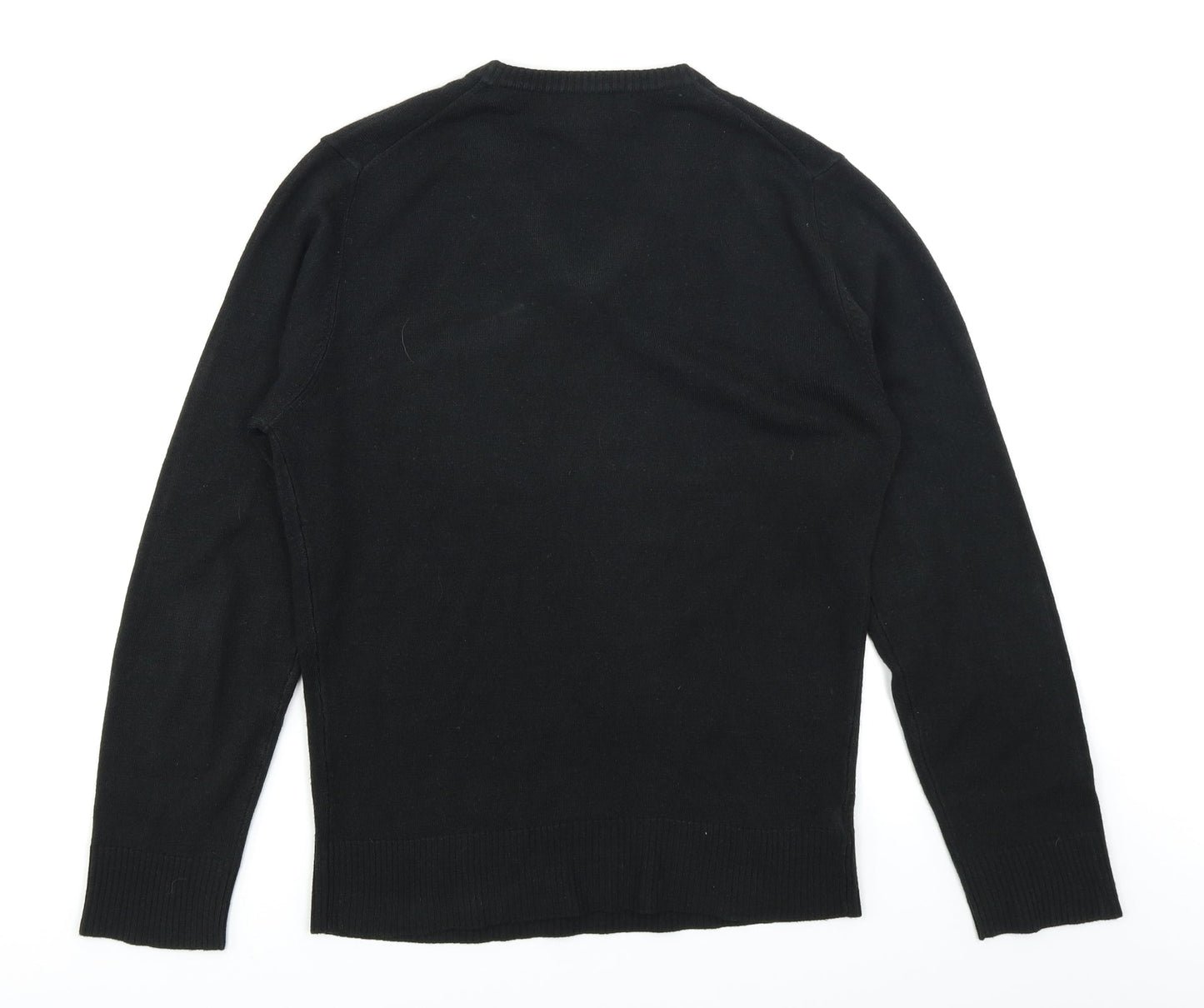 David Jones Mens Black  Knit Pullover Jumper Size S