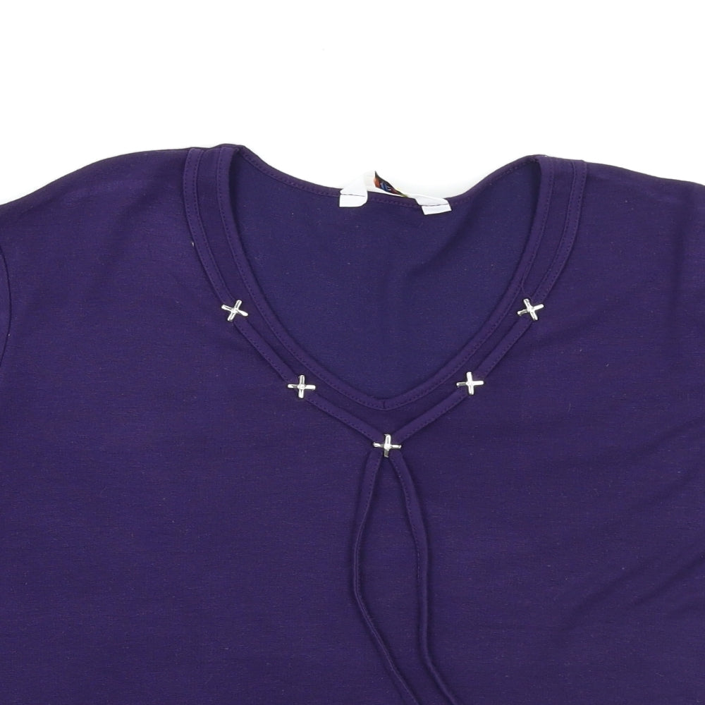 Happit Womens Purple   Basic T-Shirt Size 16