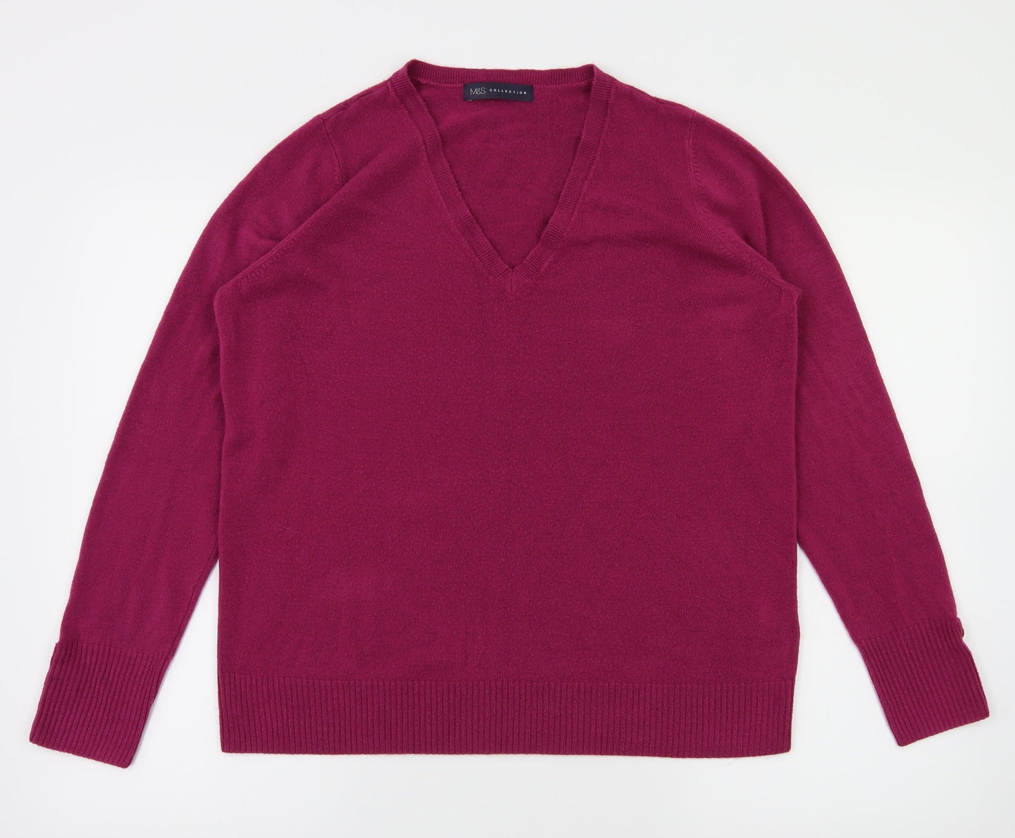 m&s Womens Red   Pullover Jumper Size 14