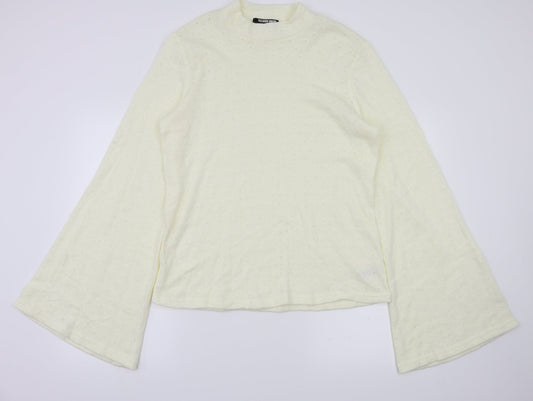 Fashion Union Womens Ivory   Basic T-Shirt Size 14