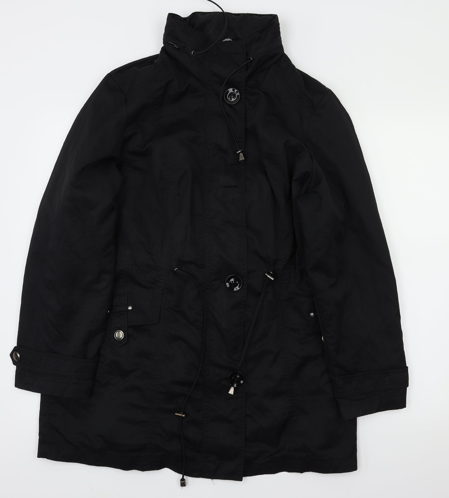 BM Womens Black Houndstooth  Jacket Coat Size 10