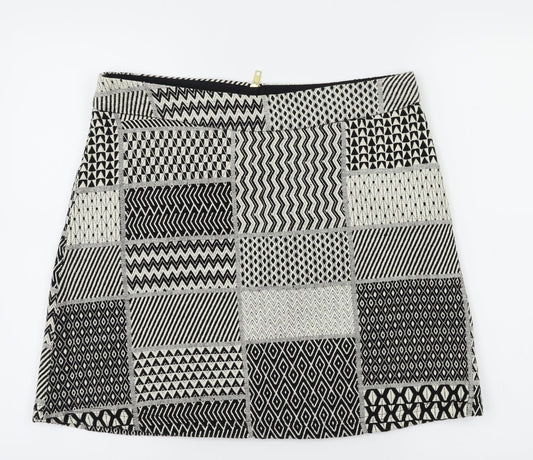 papaya  Womens Black Argyle/Diamond  A-Line Skirt Size 12