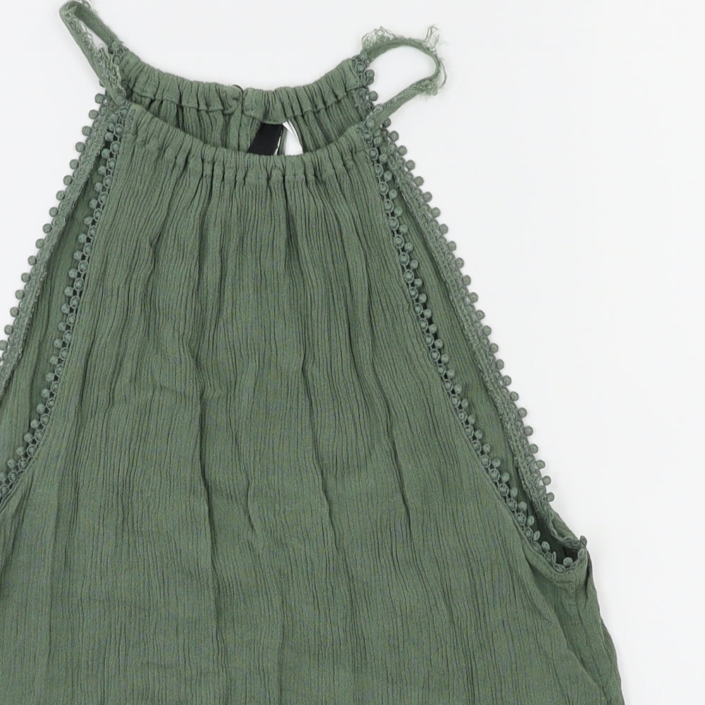 H&M Womens Green   Basic T-Shirt Size 8