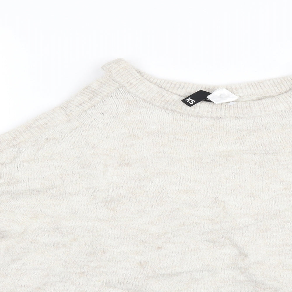 Divided by H&M Womens Ivory  Knit Pullover Jumper Size XS  - Open Shoulders