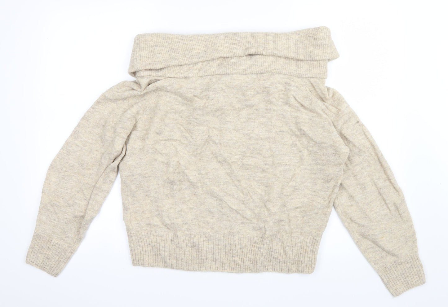 H&M Womens Beige  Knit Pullover Jumper Size XS