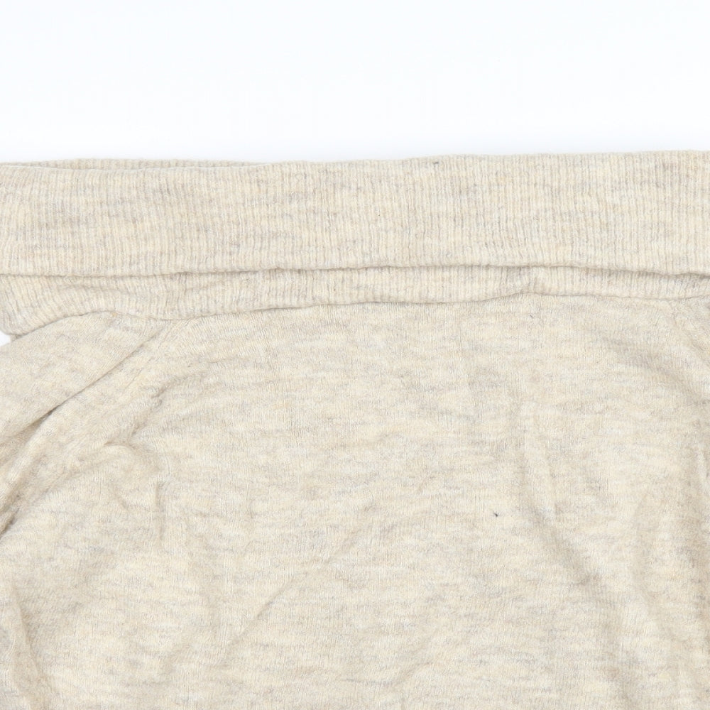 H&M Womens Beige  Knit Pullover Jumper Size XS