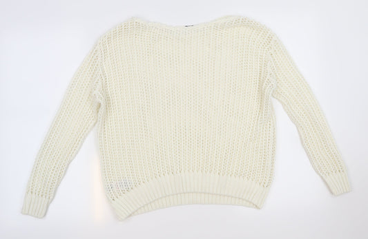 New Look Womens Ivory  Knit Pullover Jumper Size L