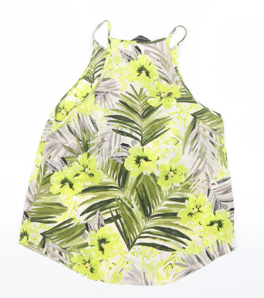 Dorothy Perkins Womens Yellow Floral  Basic Blouse Size 14