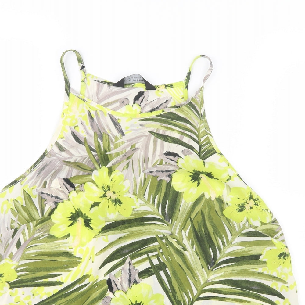 Dorothy Perkins Womens Yellow Floral  Basic Blouse Size 14