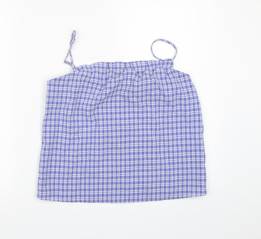 Vila Clothes Womens Blue Check  Camisole Tank Size 10