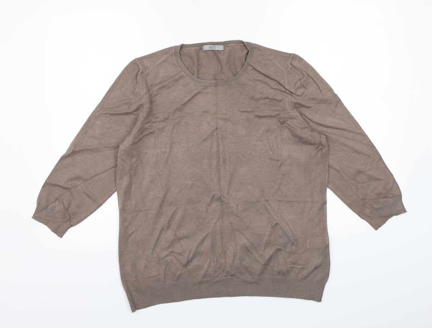 Marks and Spencer Womens Brown  Knit Pullover Jumper Size 18