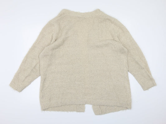 Brave Soul Womens Beige  Knit Cardigan Jumper Size 20
