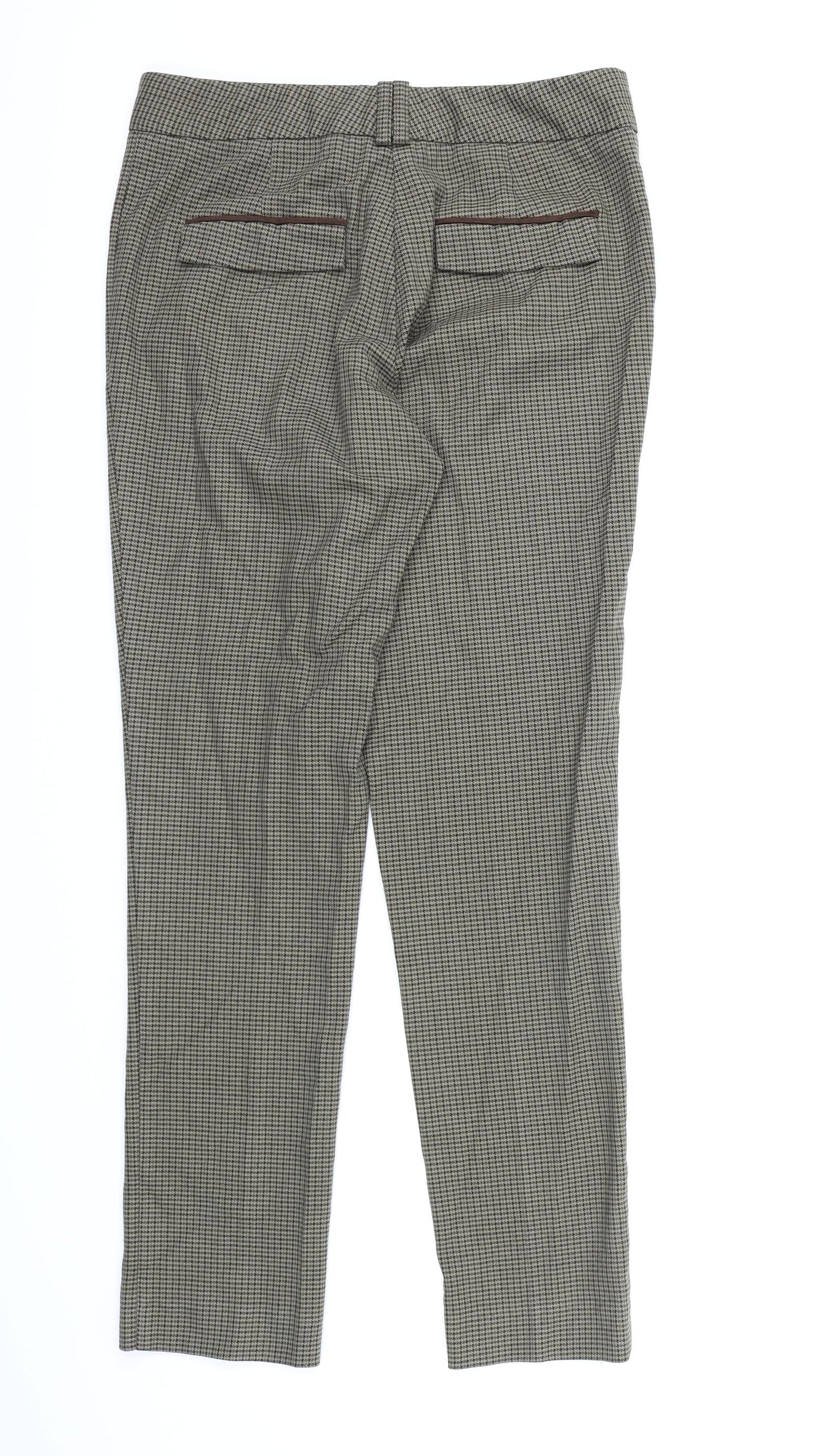 NEXT Womens Brown Check Rayon Trousers  Size 10 L28 in