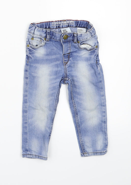 H&M Boys Blue  Denim Cargo Jeans Size 12 Months