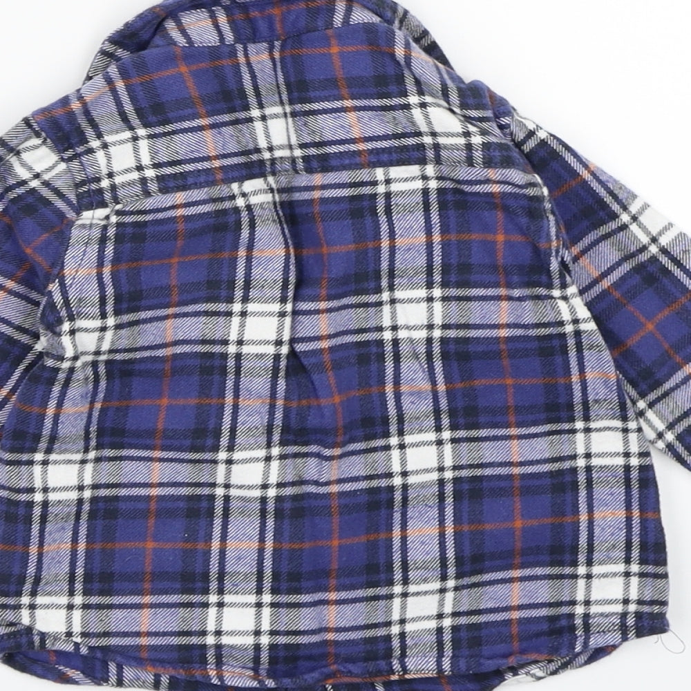 F&F Boys Blue Check  Basic Button-Up Size 12-18 Months