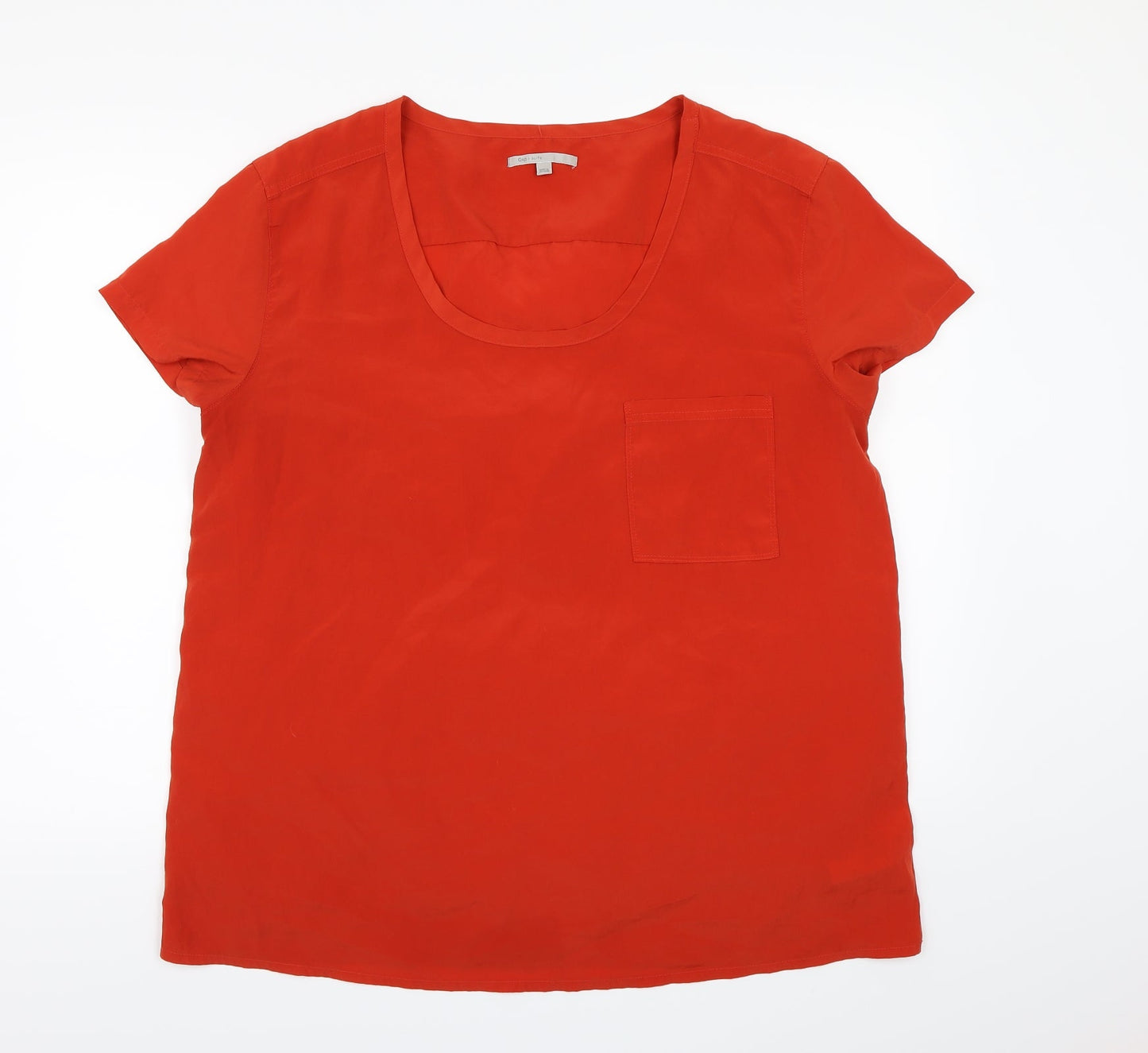 Gap Womens Orange  Chiffon Basic Blouse Size XL