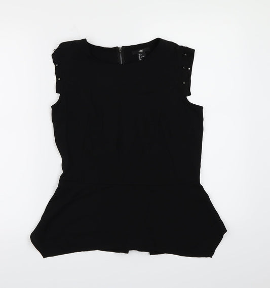 H&M Womens Black   Basic Blouse Size 10