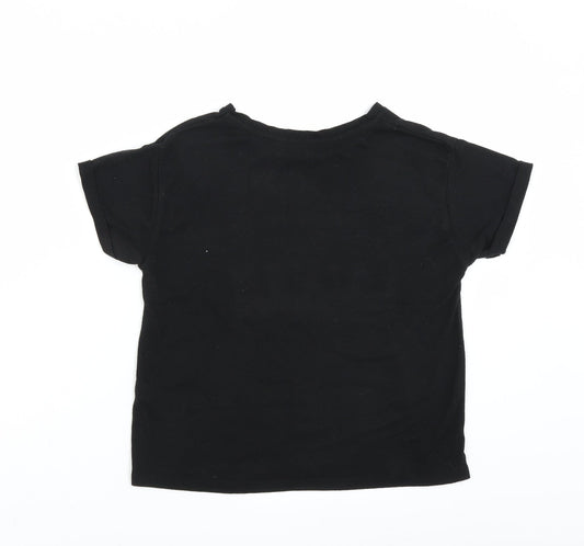Dunnes Stores Girls Black   Basic T-Shirt Size 10-11 Years  - forever love
