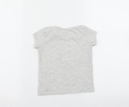 Primark Girls Grey   Basic T-Shirt Size 2-3 Years  - unicorn