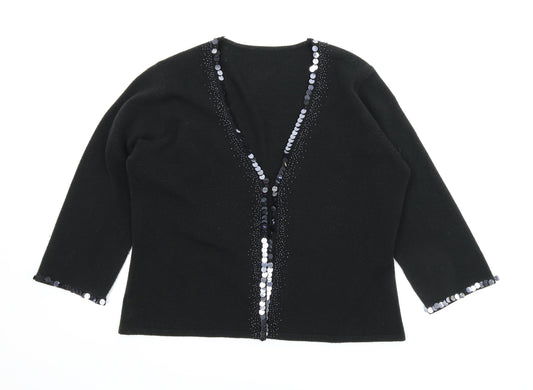 Preworn Womens Black   Cardigan Jumper Size M
