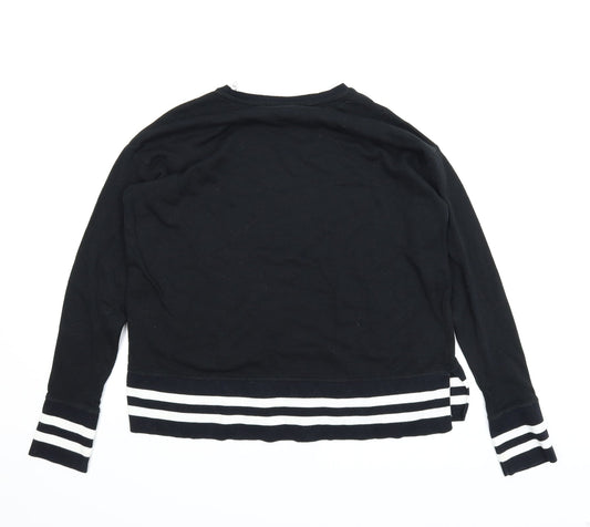 H&M Womens Black Striped  Pullover Jumper Size S