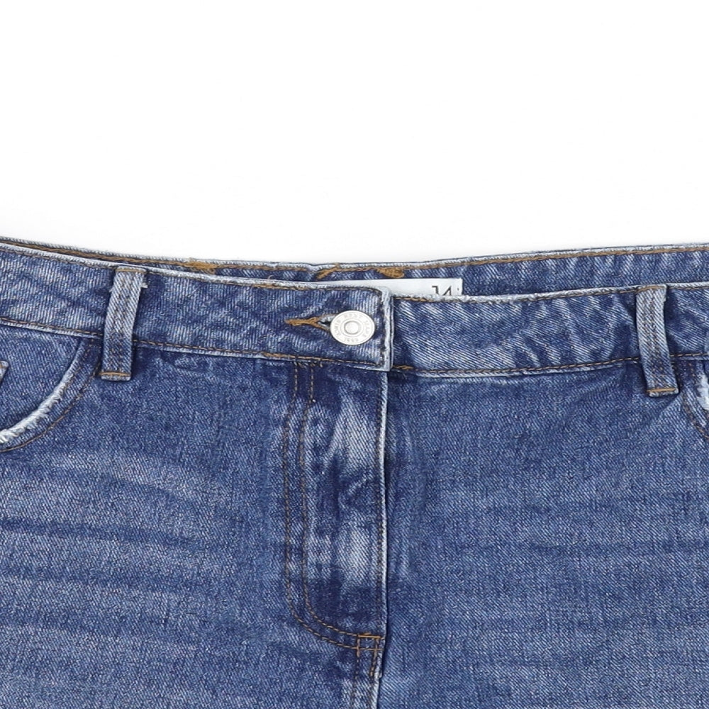 NEXT Womens Blue   Cut-Off Shorts Size 14