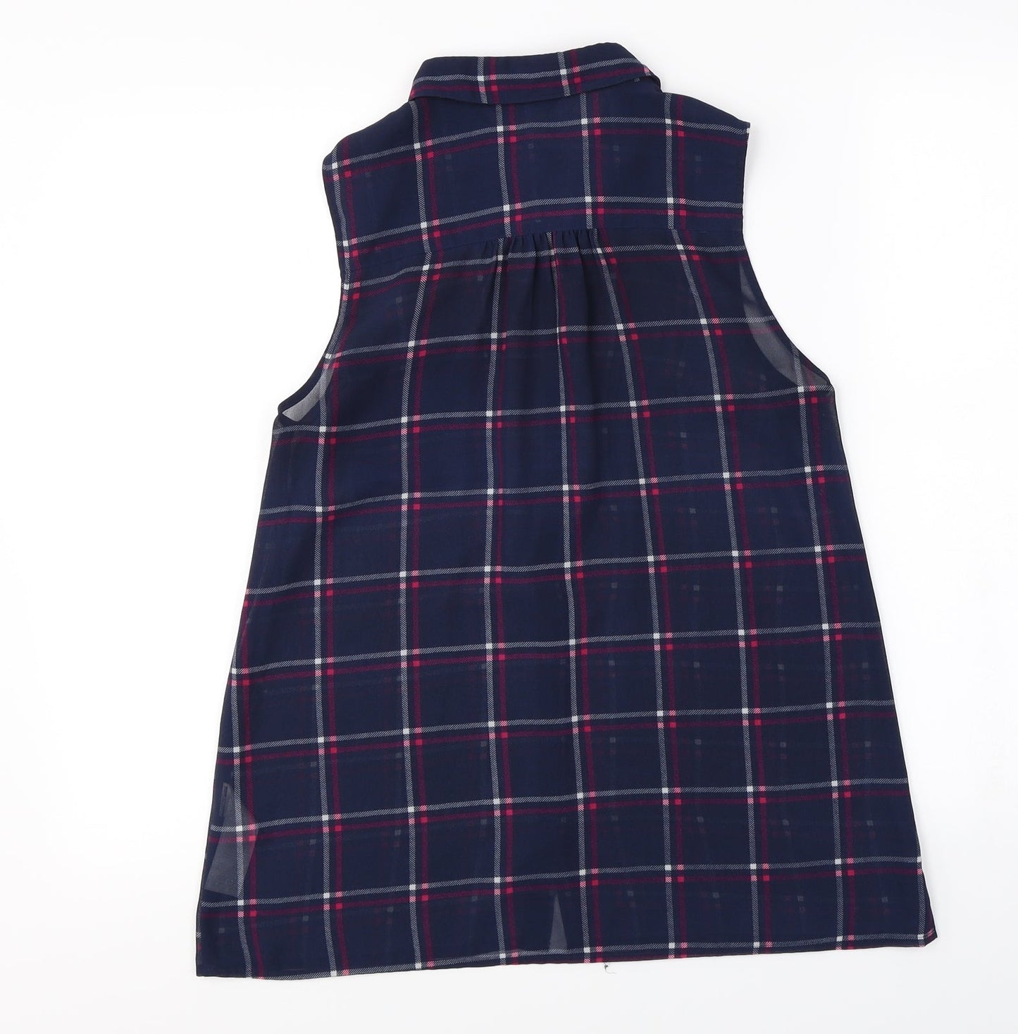 New Look  Womens Blue Check  Camisole Button-Up Size 10