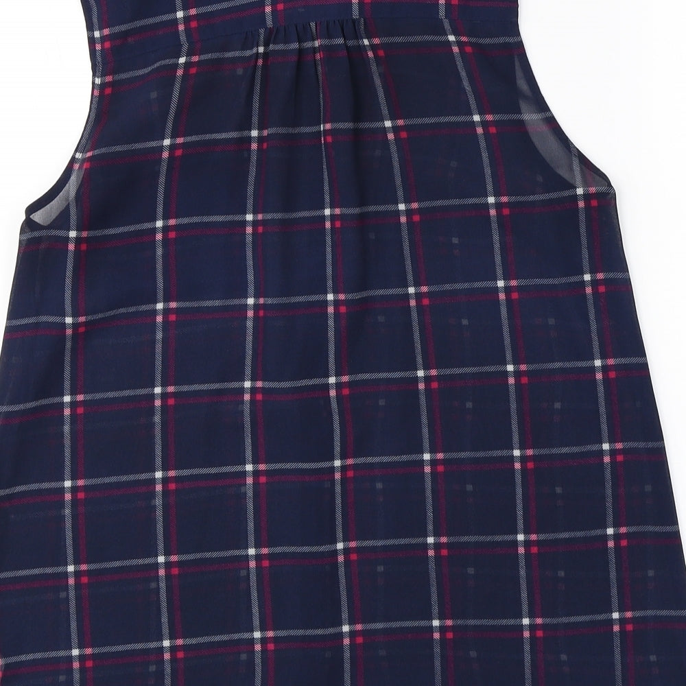 New Look  Womens Blue Check  Camisole Button-Up Size 10