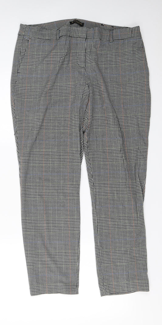 Massimo Fabbro  Womens Beige Check  Trousers  Size 14 L25 in