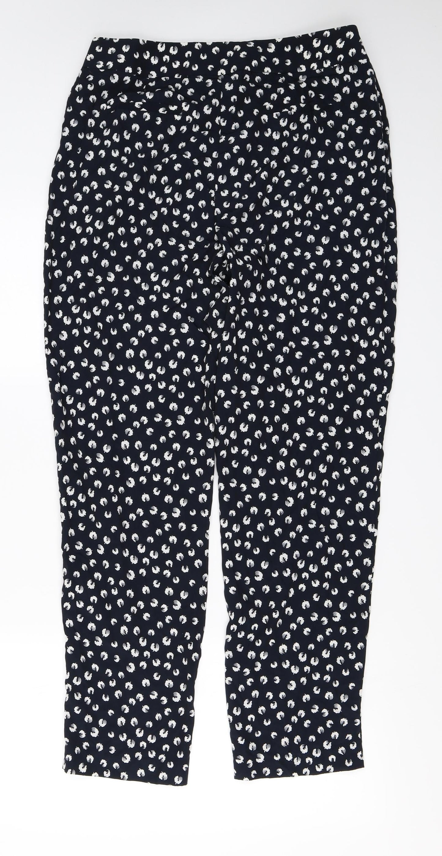 Marks and Spencer  Womens Blue Floral  Trousers  Size 10 L26 in