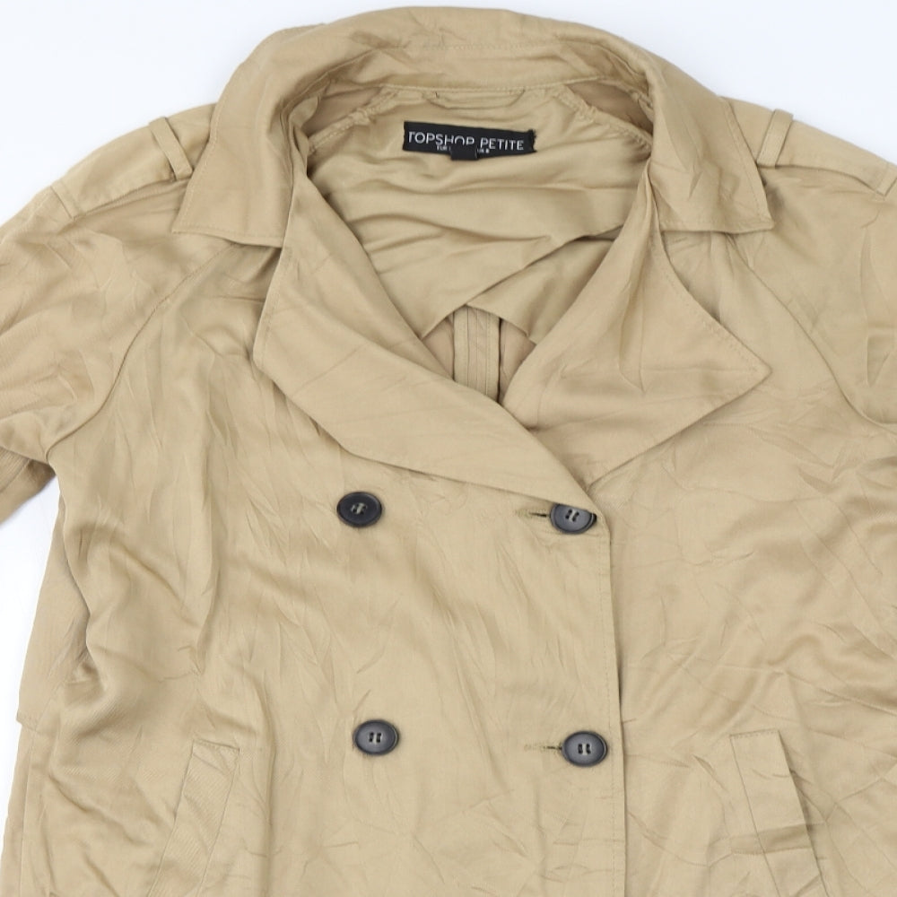 Topshop  Womens Beige   Jacket Coat Size 8