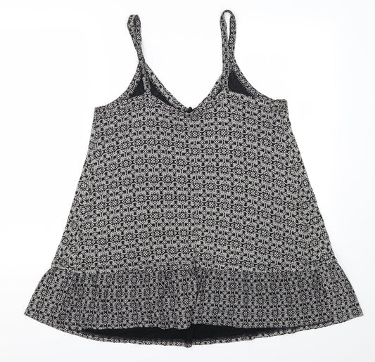 Arcadia Womens Grey Geometric  Basic Tank Size 16