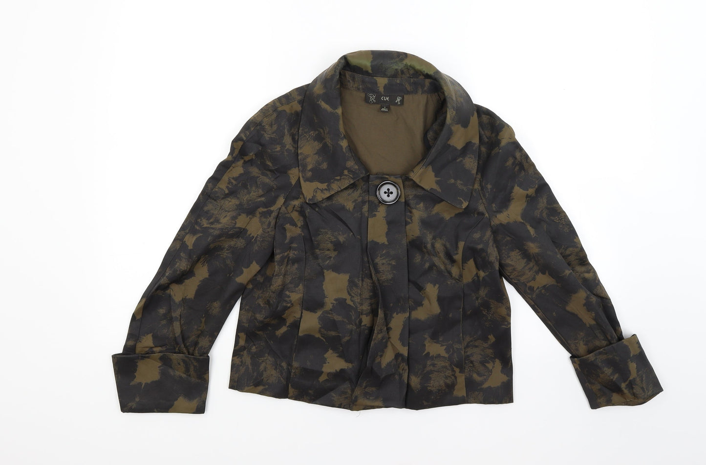 Cue Womens Brown Camouflage  Jacket Coat Size 8