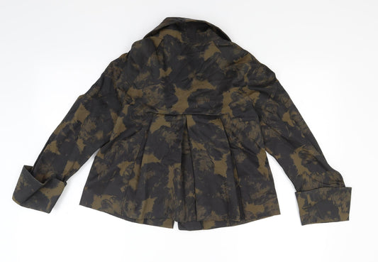 Cue Womens Brown Camouflage  Jacket Coat Size 8