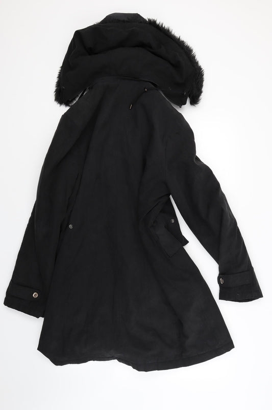 Anna Rose Womens Black   Overcoat Coat Size M