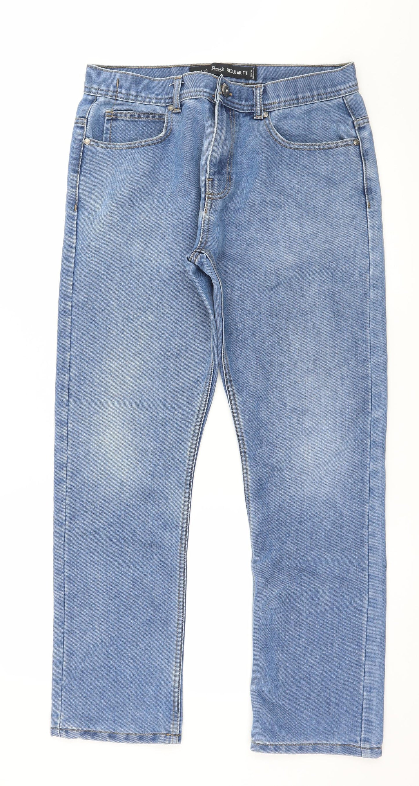 Denim & Co. Womens Blue  Denim Straight Jeans Size 32 in L30 in