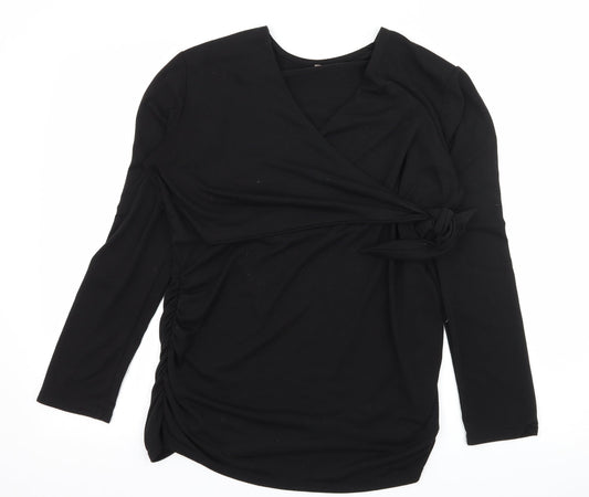 Preworn Womens Black  Jersey Basic T-Shirt Size L